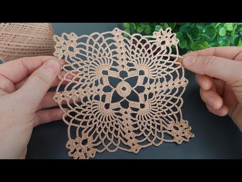 Easy Square Crochet Lace Pattern | Coaster, Table Cover, Summer Dress & Blouse