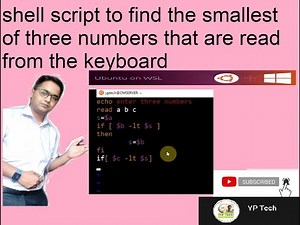 shell script to find the smallest of three numbers that are read from the keyboard, शैल स्क्रिप्ट