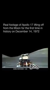 Apollo 17 lifting off from the Moon on December 14, 1972 | Historyinmemes