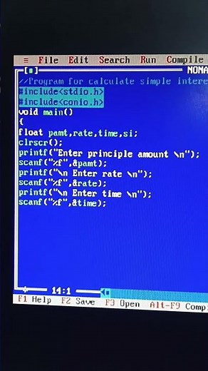 C program for Simple Interest #cprogram #simpleinterest