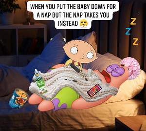 When you put the baby down for a nap but the nap takes you instead 😤 | SpongeBob Memes