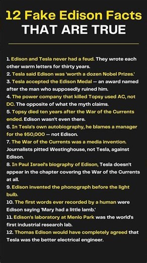 12 Fake Edison Facts THAT ARE TRUE