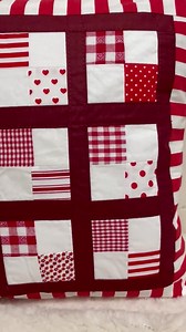 Housse de coussin patchwork style maison de campagne rouge/blanc 40 x 40 cm. - Etsy France