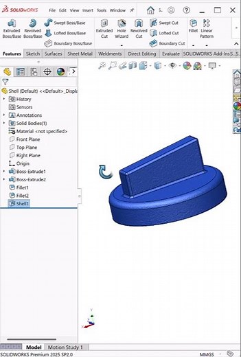 Shell Tool in SolidWorks | Hollow Body Feature Explained #shorts