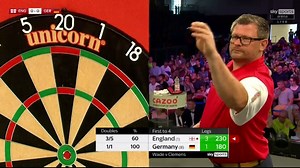 🏴󠁧󠁢󠁥󠁮󠁧󠁿 𝗪𝗛𝗔𝗧 𝗔 𝗪𝗔𝗬 𝗧𝗢 𝗪𝗜𝗡 𝗜𝗧 🏴󠁧󠁢󠁥󠁮󠁧󠁿 An absolutely dazzling performance from James Wade there who pins the bull for a huge 130 finish and a 4-1 victory over Gabriel Clemens! 📺 𝙐𝙥 𝙣𝙚𝙭𝙩 👉 Dave Chisnall v Max Hopp | Professional Darts Corporation