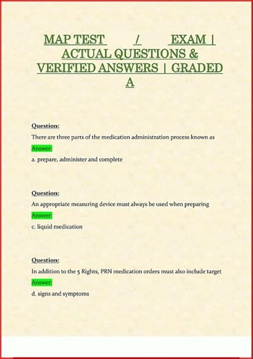 Map Test Exam Actual Questions Verified Answers Graded A video