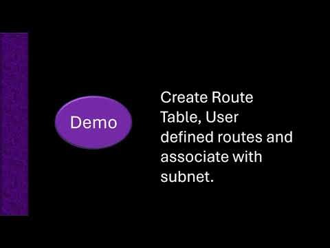 Demo: Create Route Table, UDR and associate with subnet