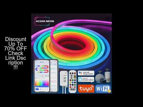 TUYA Neon LED Strip Lights 12-24V 84LEDs/M Silicone Neon Rope Light with Music Sync RGBIC Dreamcolor