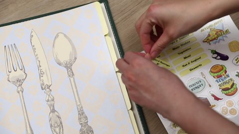 COFICE Recipe Binder – 8.5x11 3 Ring Blank Family Recipe Book Binder Kit to Write in Your Own Recipes with PU Faux Leather Cover and Plastic Sleeves (Navy Blue)