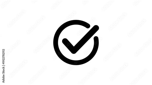 Check mark animation. check mark animation motion. Animated tick mark icon with circle loading animated on white background 4k video