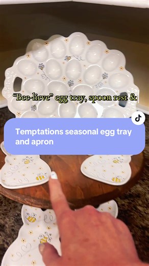 Temptations special edition, egg tray, spoon rest and apron #eggplates #temptationsbakeware