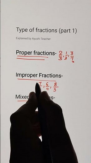 Type of fractions | proper fractions| improper fractions| mixed fractions #youtubeshorts #maths
