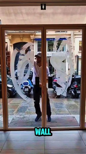 He Turned a Glass Door Into Art Using Only Chalk