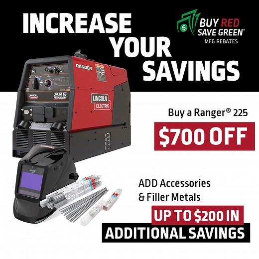 The Ranger 225 is a multi-process, engine-driven welder designed for stick, TIG, MIG, or flux cored. Whatever the process or application, arm yourself to get the job done and get it done right the first time: https://lered.info/49yINop #BuyRedSaveGreen #WeldRed #WeldRedNation | Lincoln Electric