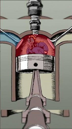 Piston movement in the cylinder on engine #shorts