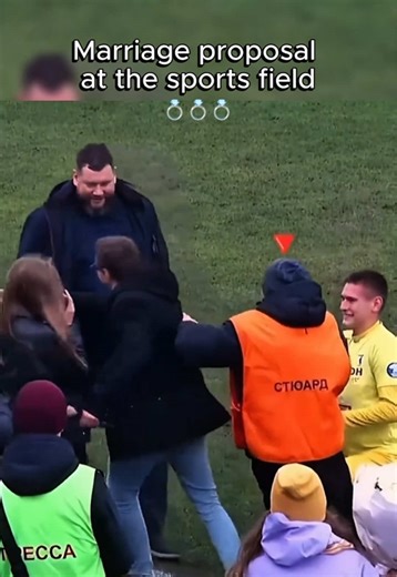 Unique Marriage Proposal on the Sports Field