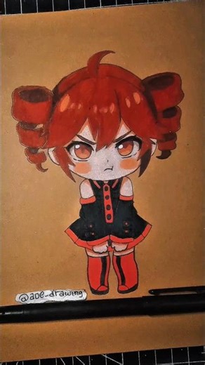 Drawing Kasane Teto Chibi Face Cute Easy End Part #shorts #kasaneteto #vocaloid