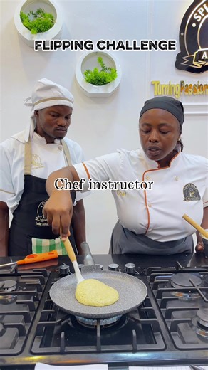 Flipping Challenge Our chef instructor and Students showing their flipping skills. Who do you think did it better?