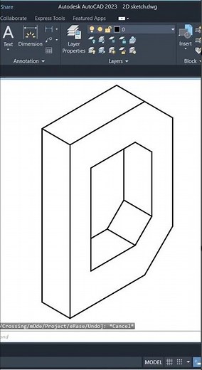 Isometric Alphabet Drawing – D | 3D Letter D in AutoCAD (A to Z Isometric Series) #alphabet #drawing