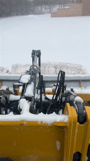 John Deere 324P wheel loader with a 12’ @metalpless live edge box rolling snow. Whoever said adults can’t play in the snow has never ran this machine! | Goggins Outdoor Services