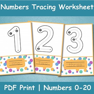0-20 Number Tracing Worksheets | Preschool Worksheet Printable | Kids Tracing | Handwriting Practice | Learning Numbers Toddler Worksheets | - Etsy