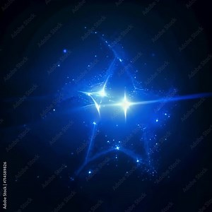 dynamic blue-glowing star outline on a dark background: a graphic resource for enhancing video aesthetics