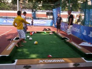 Snookball--A Game of Pool That You Play with Your Feet