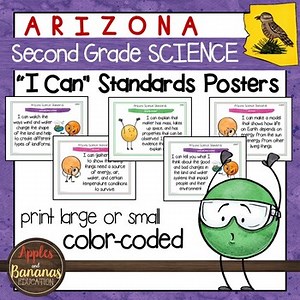 Arizona "I Can" Second Grade Science Standards Posters