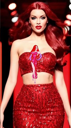 Real-Life Jessica Rabbit Couture Runway Transformation