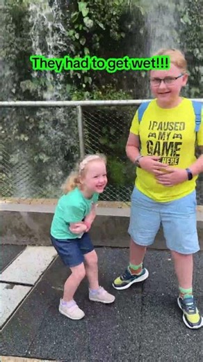 The kids both had to get wet by the waterfall!! Waterfalls in Cloud Forest