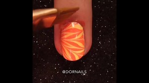 Satisfying Yellow and Orange Abstract Tie Dye Nail Art