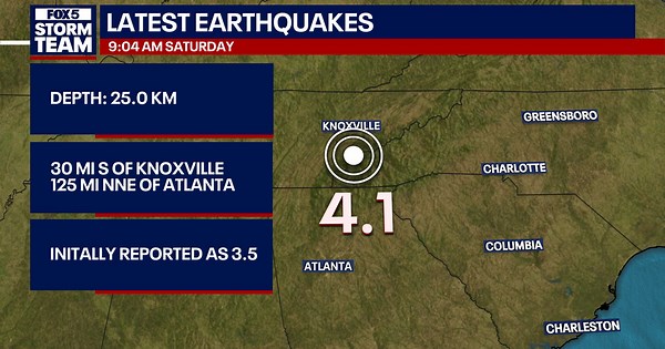 4.1-magnitude earthquake hits Tennessee, felt in Atlanta