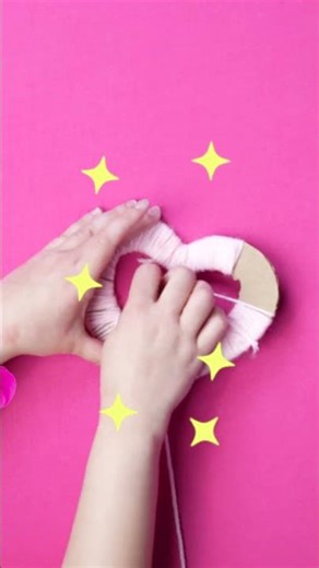 Cute Craft Alert! 🚨 Pink Heart Strings DIY #artsandcrafts #shorts #littleangel