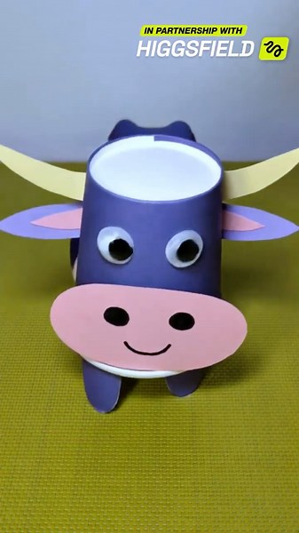 The Bouncing Cow! 🐮🥤 Easy Paper Cup Craft for Kids! 😲