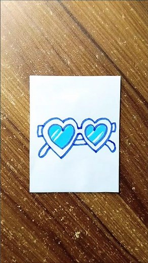How to draw heart shaped sunglasses | easy drawing #stepbystep #goggles #simpledrawing