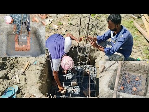 Column placement techniques to build a strong house_ Column footing with concrete
