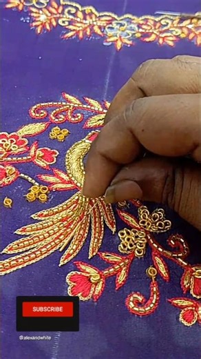 Peacock Hand embroidery tutorial #shorts #youtubeshorts #peacock #embroidery
