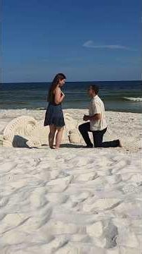 She was so surprised! #engagement #proposal #asmr #sand #satisfying