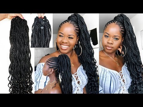 EASY DIY BOX BRAID CROCHET PONYTAIL HAIRSTYLE | TUTORIAL