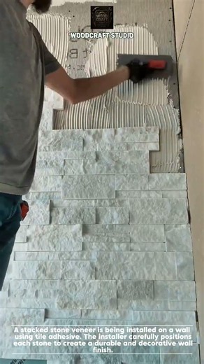 Stone Veneer Wall Installation! #Construction #Masonry #HomeImprovement