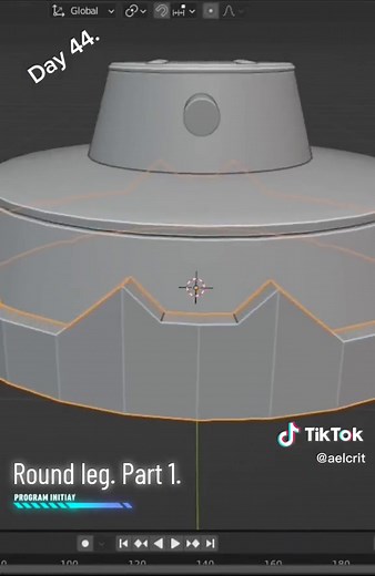 Blender. Round mechanical leg. Part 1. Day 44. #Blender #3D #art #fyp #cgi #mecha