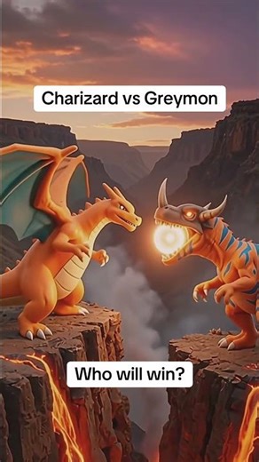 Can Charizard beat Greymon? #pokemon #digimon #athenaai #charizard #greymon