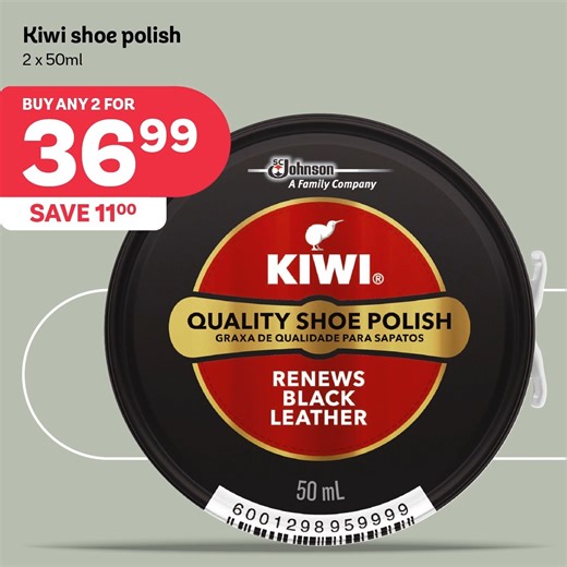 58K views · 533 reactions | Let your kids shine at school! Buy any two Kiwi for only 36.99 and SAVE 11.00.  *Kiwi shoe polish (50ml) 36.99 | PEP | Facebook