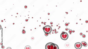 Broken heart animation slowly floats on a green screen. broken heart floats on chroma key background. Used at Valentine's Day festival. Stock Video