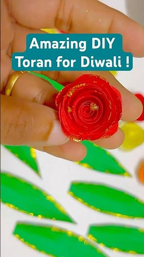 Handmade Toran for Diwali | Paper Flower & Leat Craft Decoration Idea #DIY