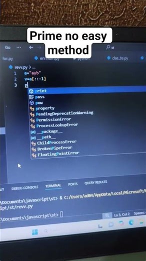 reverse string easy program 😱#python#primeno#easy#method#programming