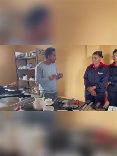 Learning is not easy if you don't have any passion on what you are doing...hotel management Students from @Great Araniko School ,Tulsipur learning the equipments and types of cutting used in hotel industry...