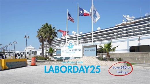 Your cruise vacation is all booked. 😎 Now for the easy part! Skip the parking stress and park with Port of Galveston Cruise Parking! Use code LABORDAY25 and save $10 on your parking reservation. Visit us at portofgalveston.com to reserve! ⚓️ . Follow our parking Facebook page Port of Galveston Cruise Parking for giveaways, parking news, promo codes and more! | PORT OF GALVESTON