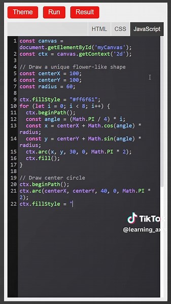 Crear Flores con HTML Canvas y JavaScript