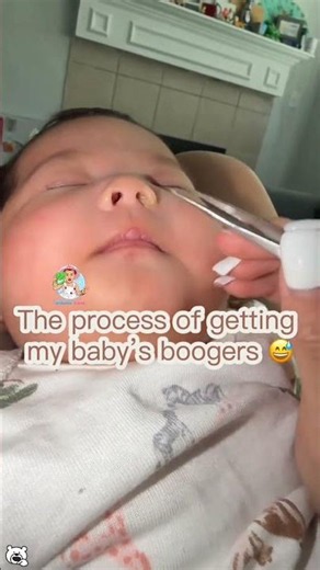 The process of getting my baby’s boogers! Booger removal! 😢 babies view 🐣 #babiesview